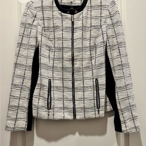 Women's Black and White Plaid Jacket